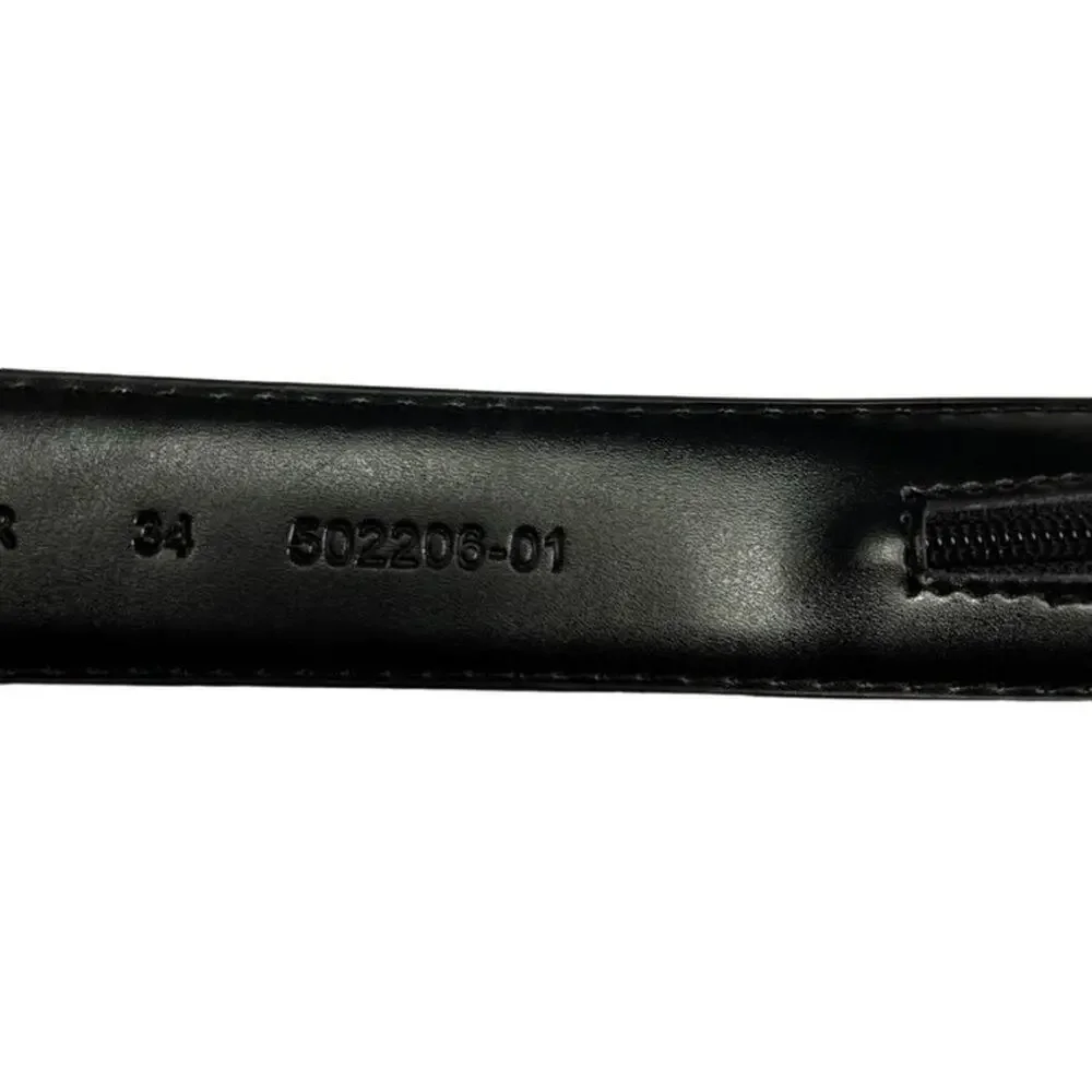Belt Men's 34 Black Genuine Leather With Inside Zipper Pocket Unbranded